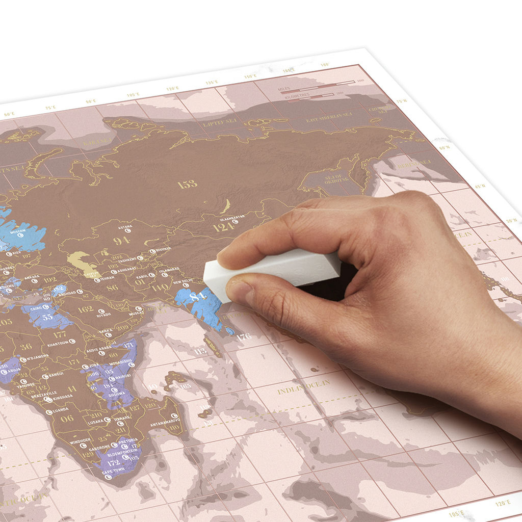 Scratch Map® - Rosé Gold - Reise-Edition | Weltkarte zum Rubbeln von Luckies