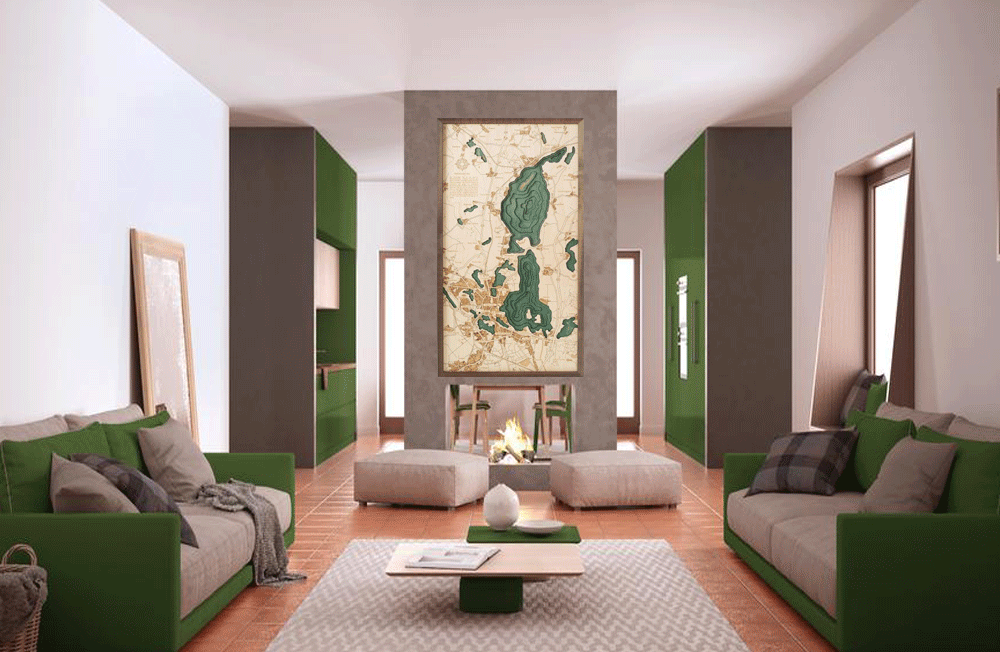 Schweriner See | 3D Wandbild aus Holz von Cutting Brothers