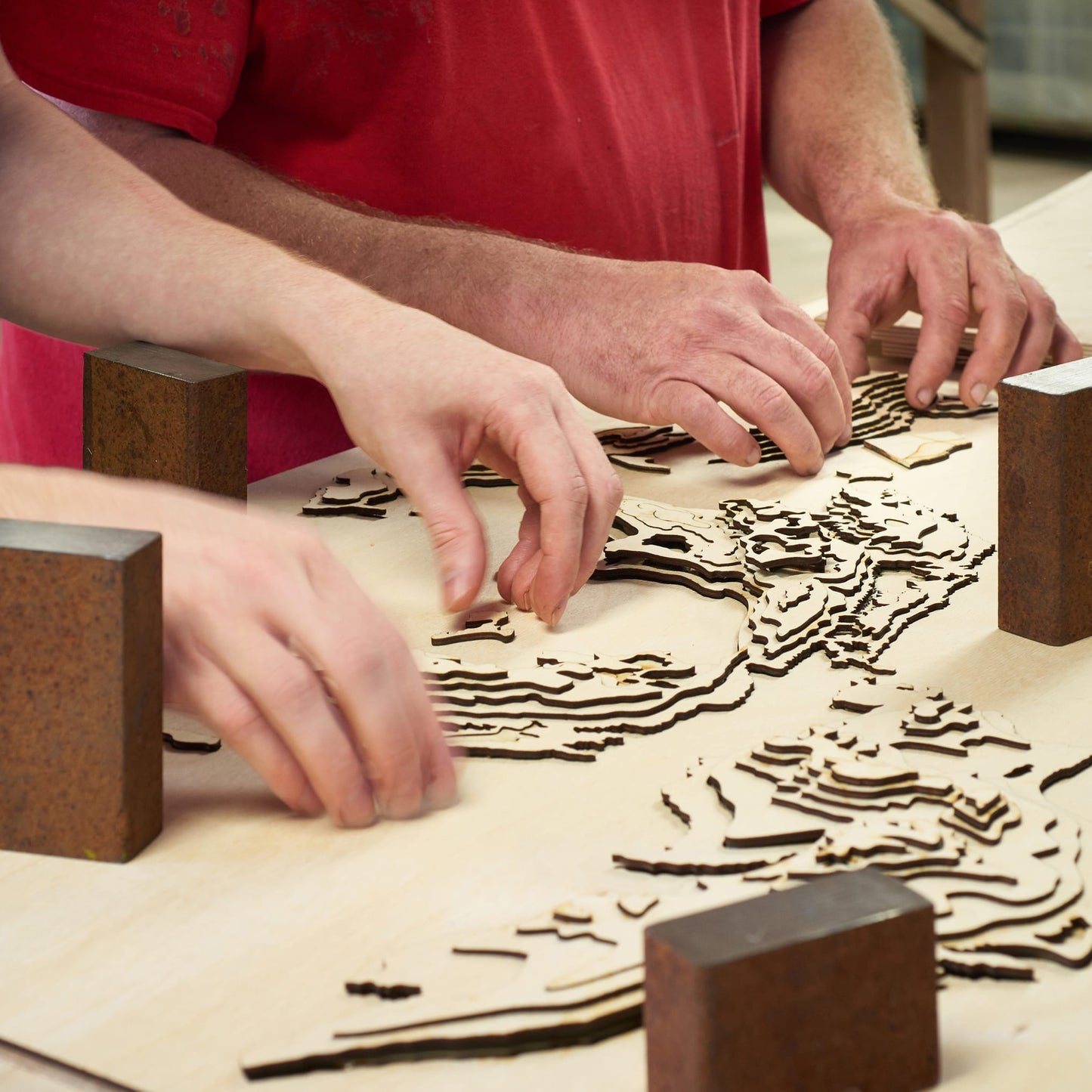 Porto | 3D-Holzkarte aus Holz von Cutting Brothers als Wandbild