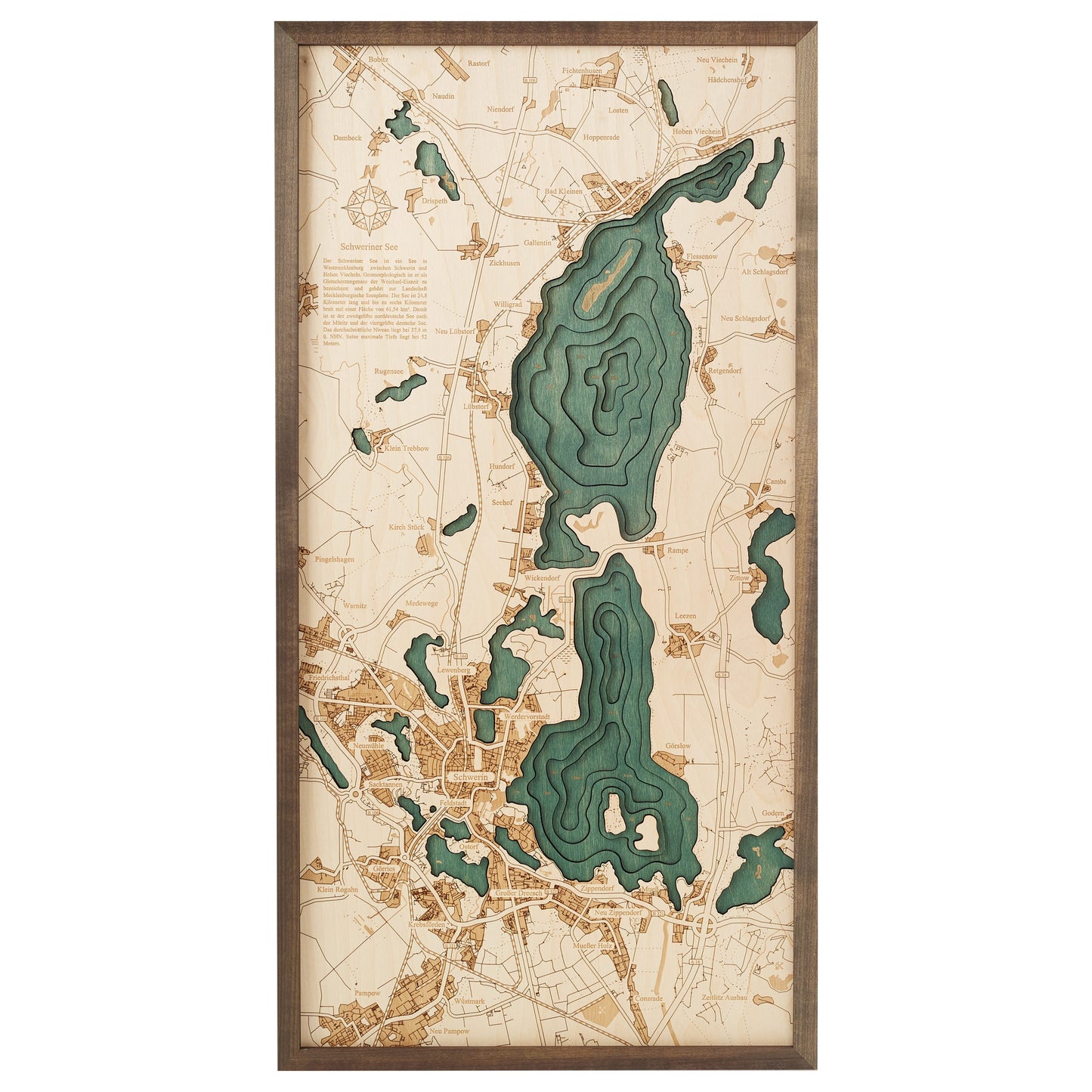 Schweriner See | 3D Wandbild aus Holz von Cutting Brothers