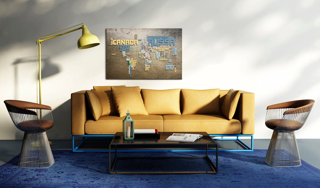 Weltkarte als Leinwandbild - Wandbild - Weltkarte (in italienischer Sprache)