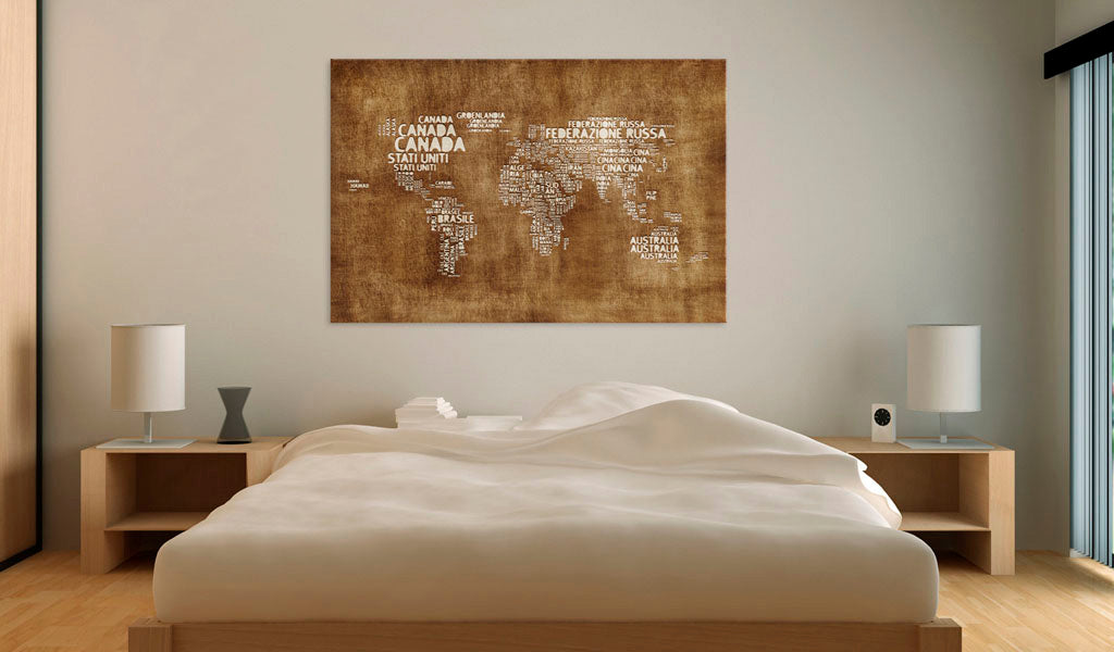 Weltkarte als Leinwandbild - Wandbild - Verlorene Landkarte