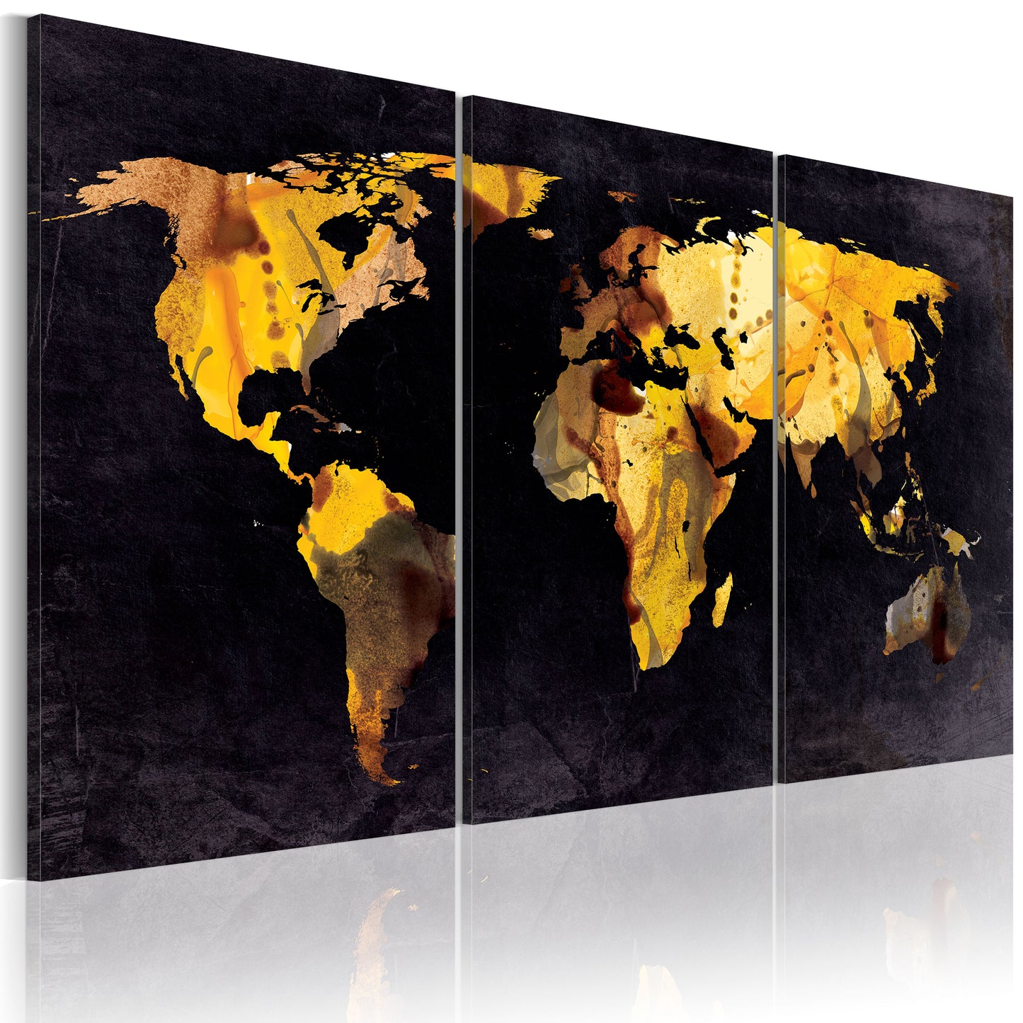 Weltkarte als Leinwandbild - Wandbild - Weltkarte - Treibsand