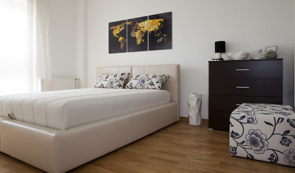 Weltkarte als Leinwandbild - Wandbild - Weltkarte - Treibsand