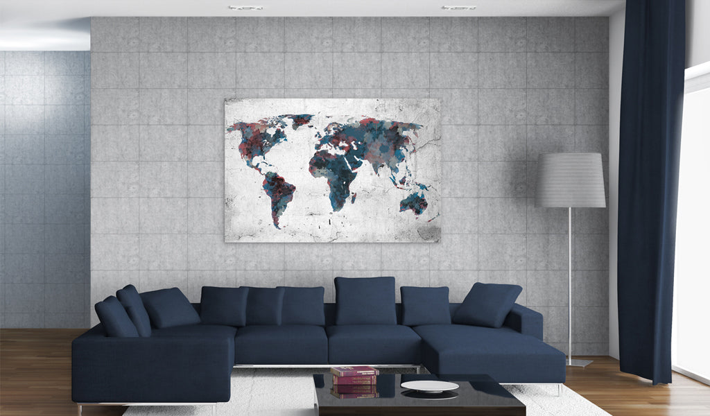 Weltkarte als Leinwandbild - Wandbild - Unentdeckte Kontinente