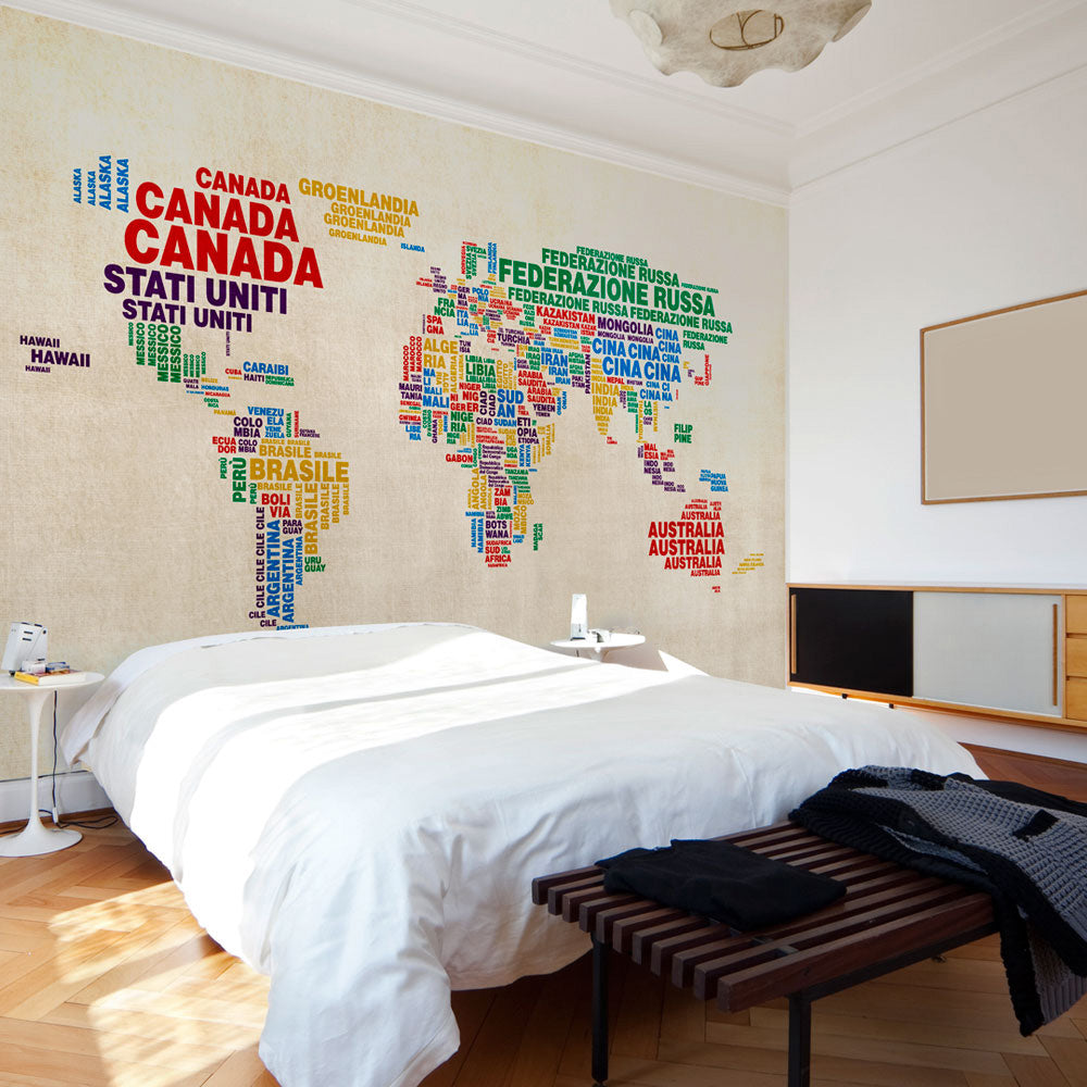 Fototapete - Landkarte (italienisch) - WELTKARTEN24