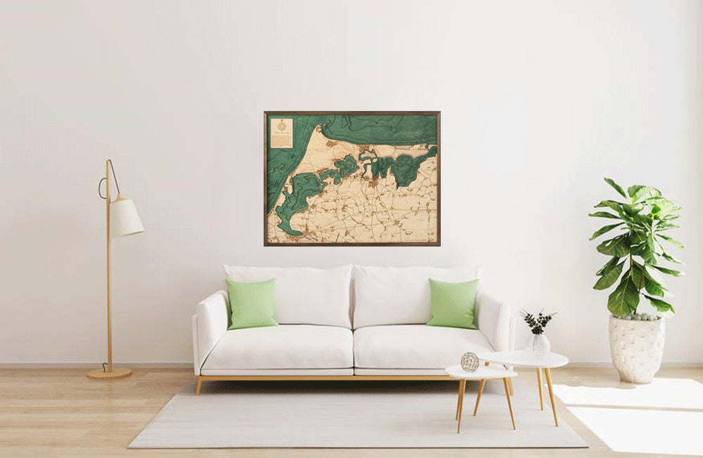 Landkarte vom Fischland Darß-Zingst | 3D Wandbild aus Holz von Cutting Brothers