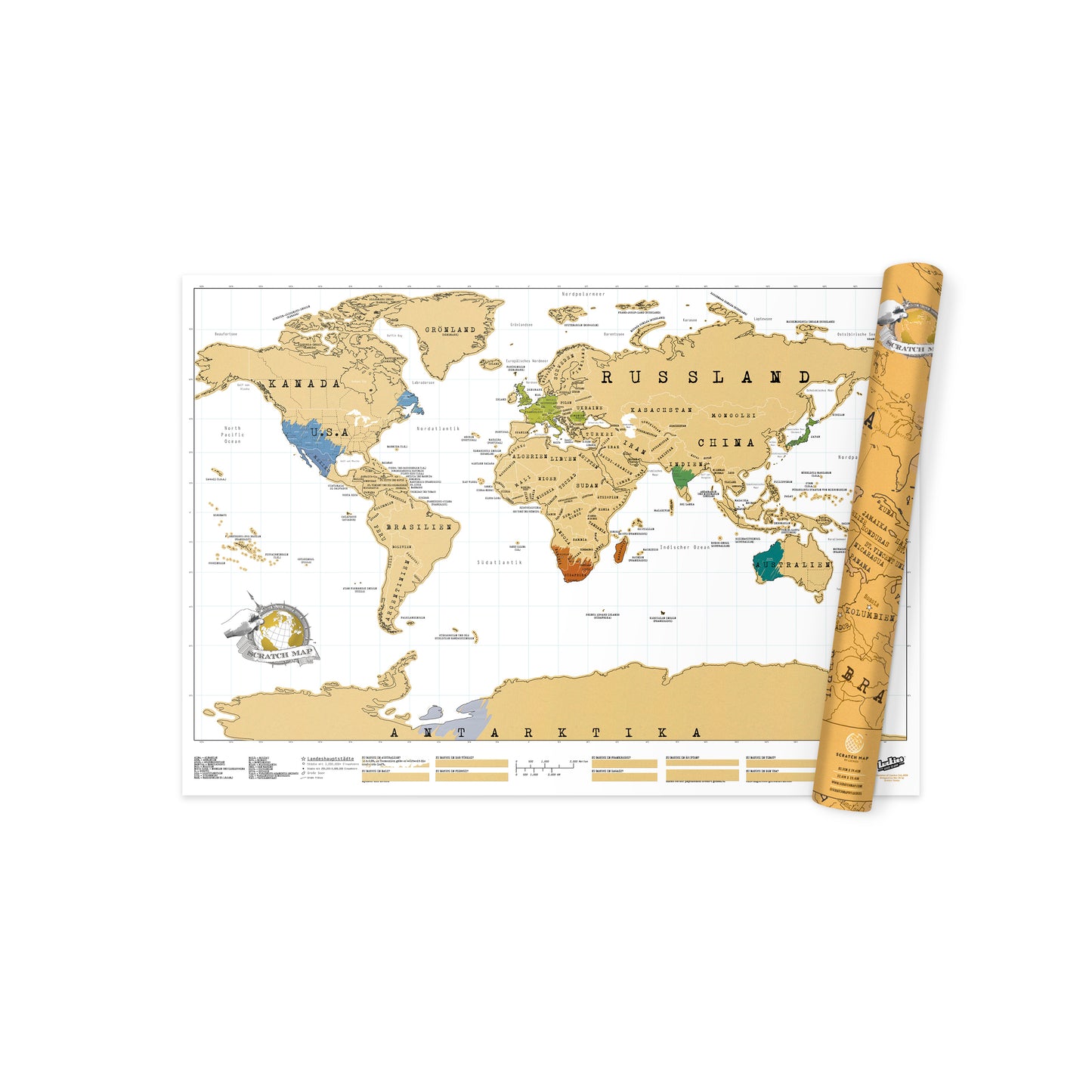 Scratch Map® - Original | Weltkarte zum Rubbeln von Luckies