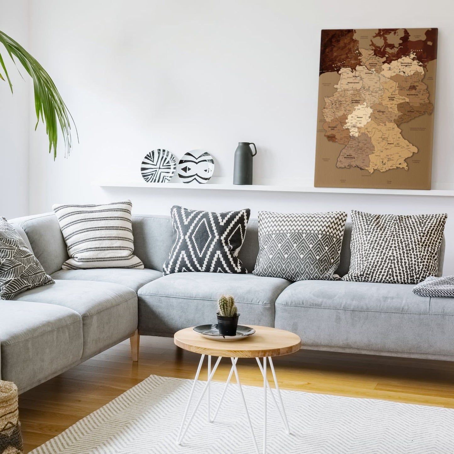 Leinwandbild - Deutschlandkarte Antik - Pinnwand, Deutsch|Canvas Art - Germany Map Antik - Pinboard, German