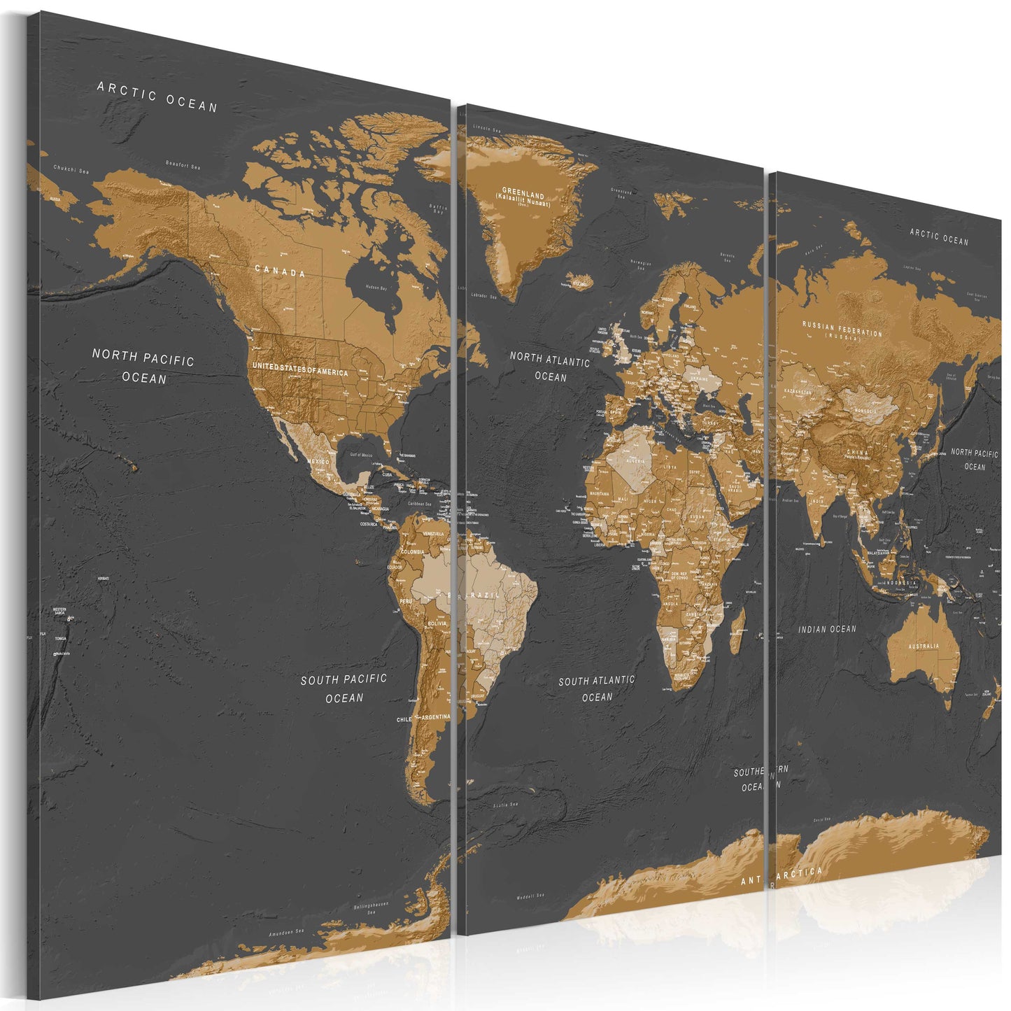 Weltkarte als Leinwandbild - Wandbild - World Map: Modern Aesthetics