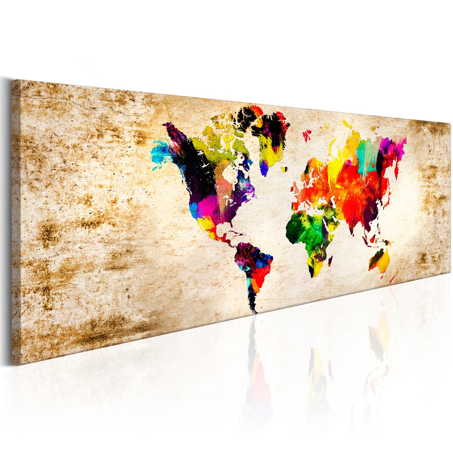Weltkarte als Leinwandbild - Wandbild - World in Watercolours
