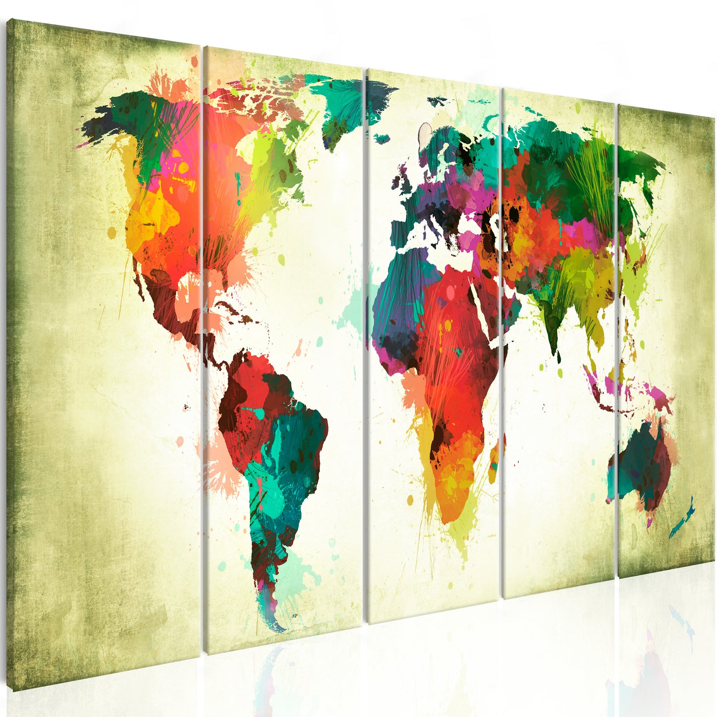 Weltkarte als Leinwandbild - Wandbild - Unusual World Map