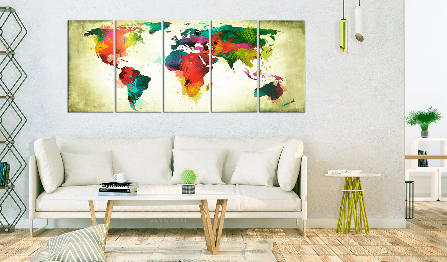Weltkarte als Leinwandbild - Wandbild - Unusual World Map