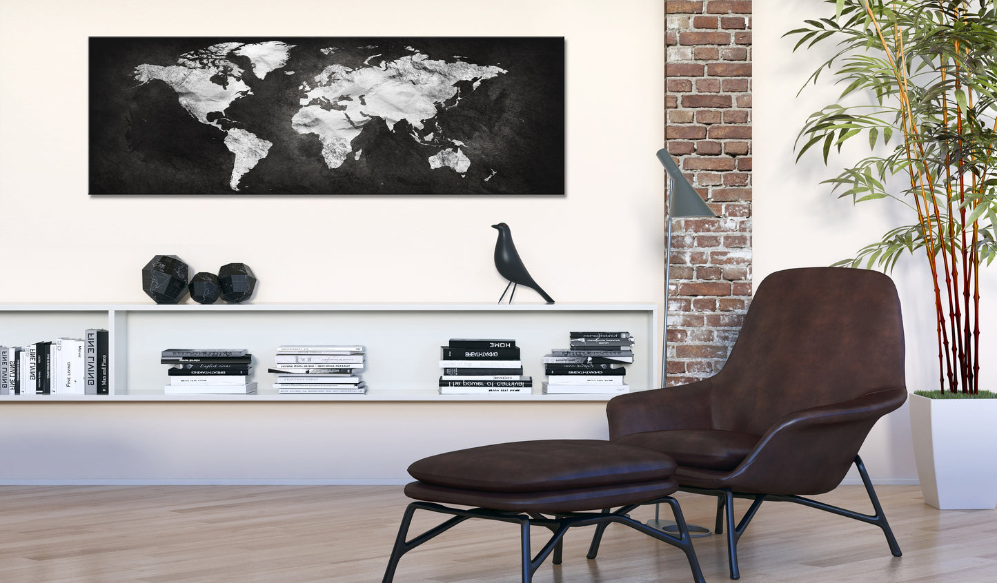 Weltkarte als Leinwandbild - Wandbild - Two-coloured World