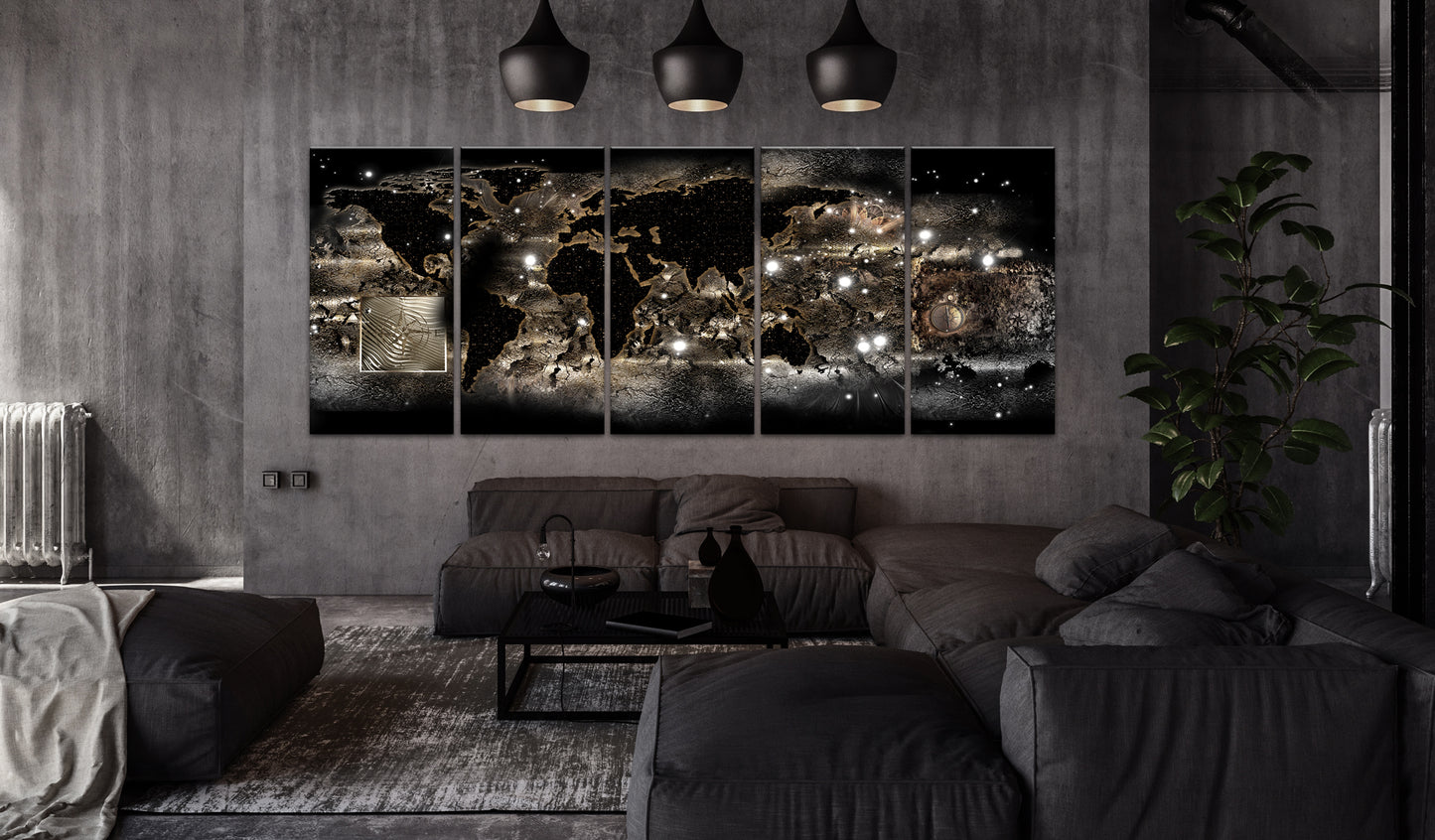 Weltkarte als Leinwandbild - Wandbild - Earth Glow