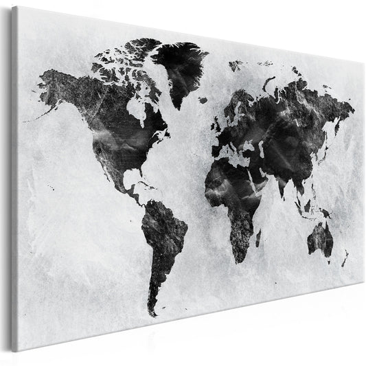 Weltkarte als Leinwandbild - Wandbild - Colourless World (1 Part) Wide