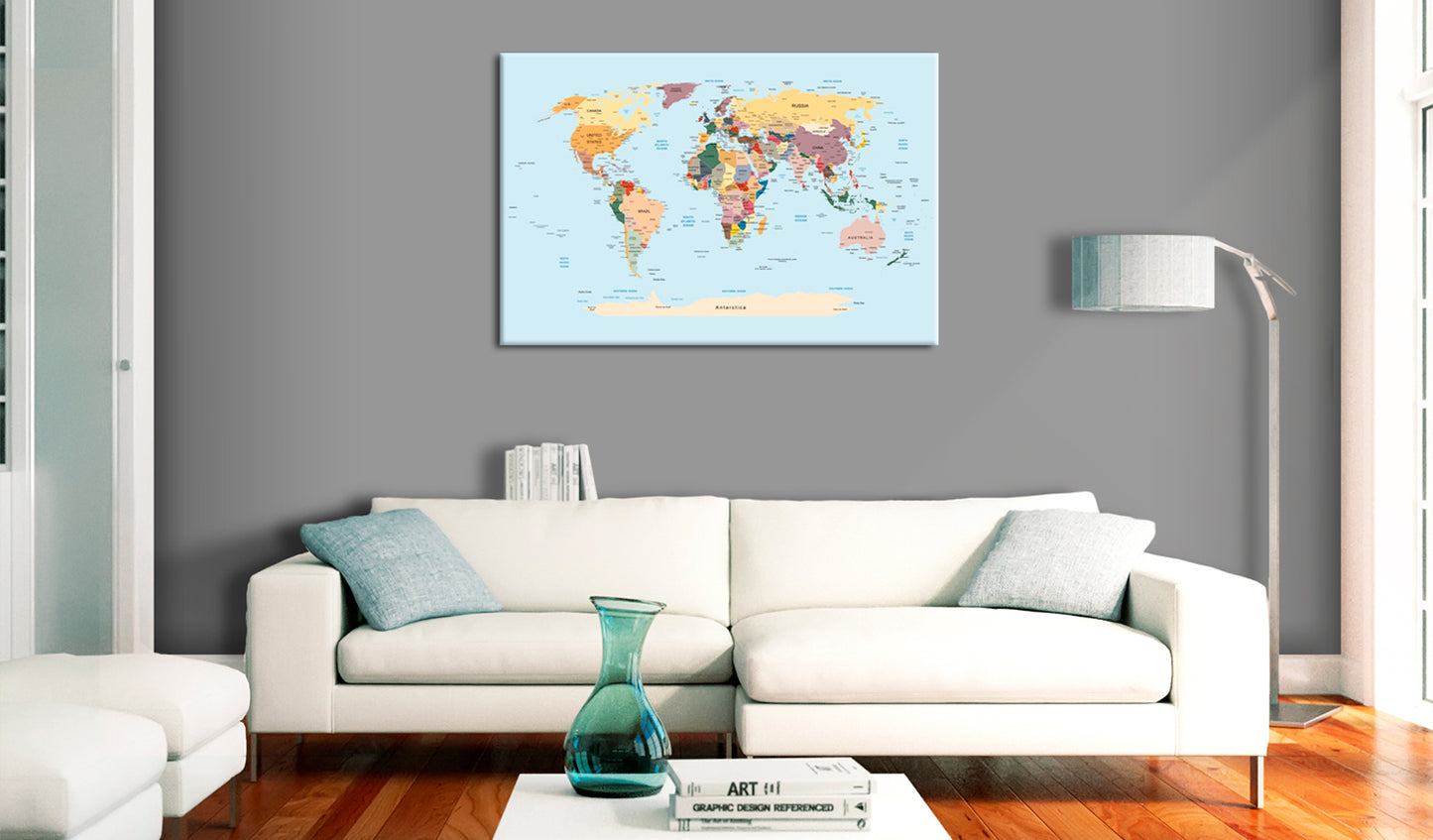 Weltkarte als Leinwandbild - Wandbild - World Map: Travel with Me