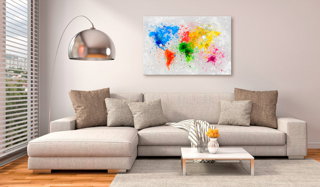 Pinnwand - Weltkarte Pinnwand Bild: Weltweiter Expressionismus - WELTKARTEN24