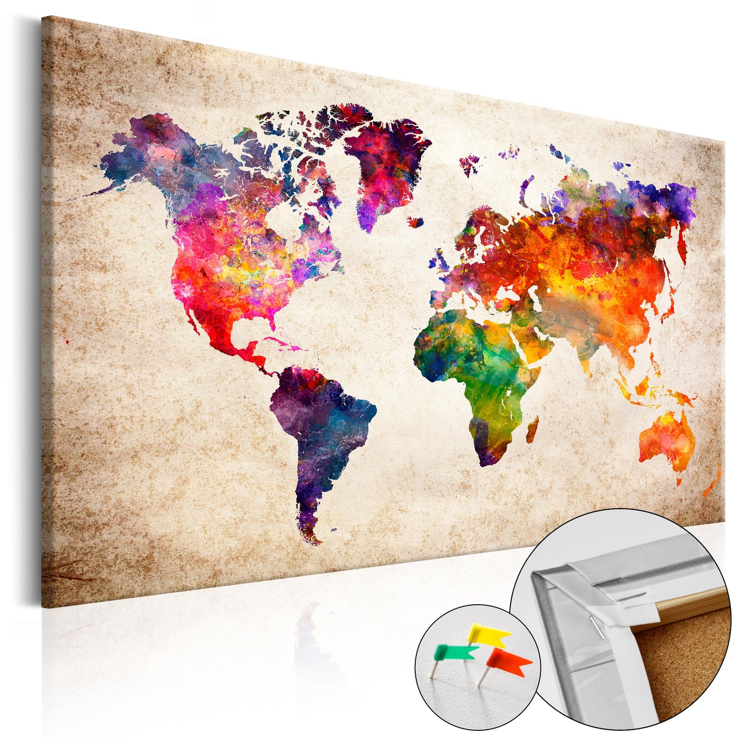 Pinnwand - Weltkarte Colourful Universe - WELTKARTEN24