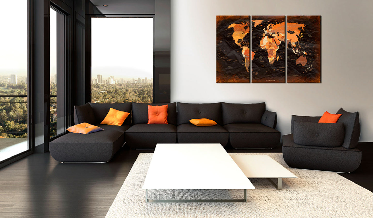 Weltkarte als Leinwandbild - Wandbild - Remarkable Map