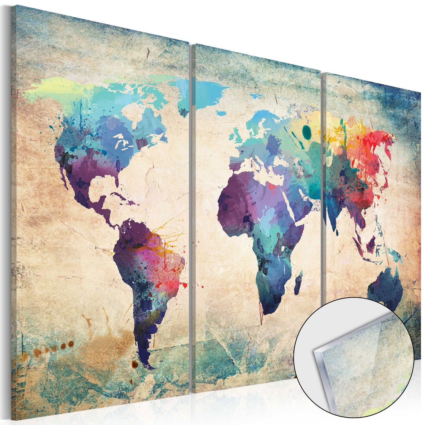 Glasbild - Rainbow Map - WELTKARTEN24