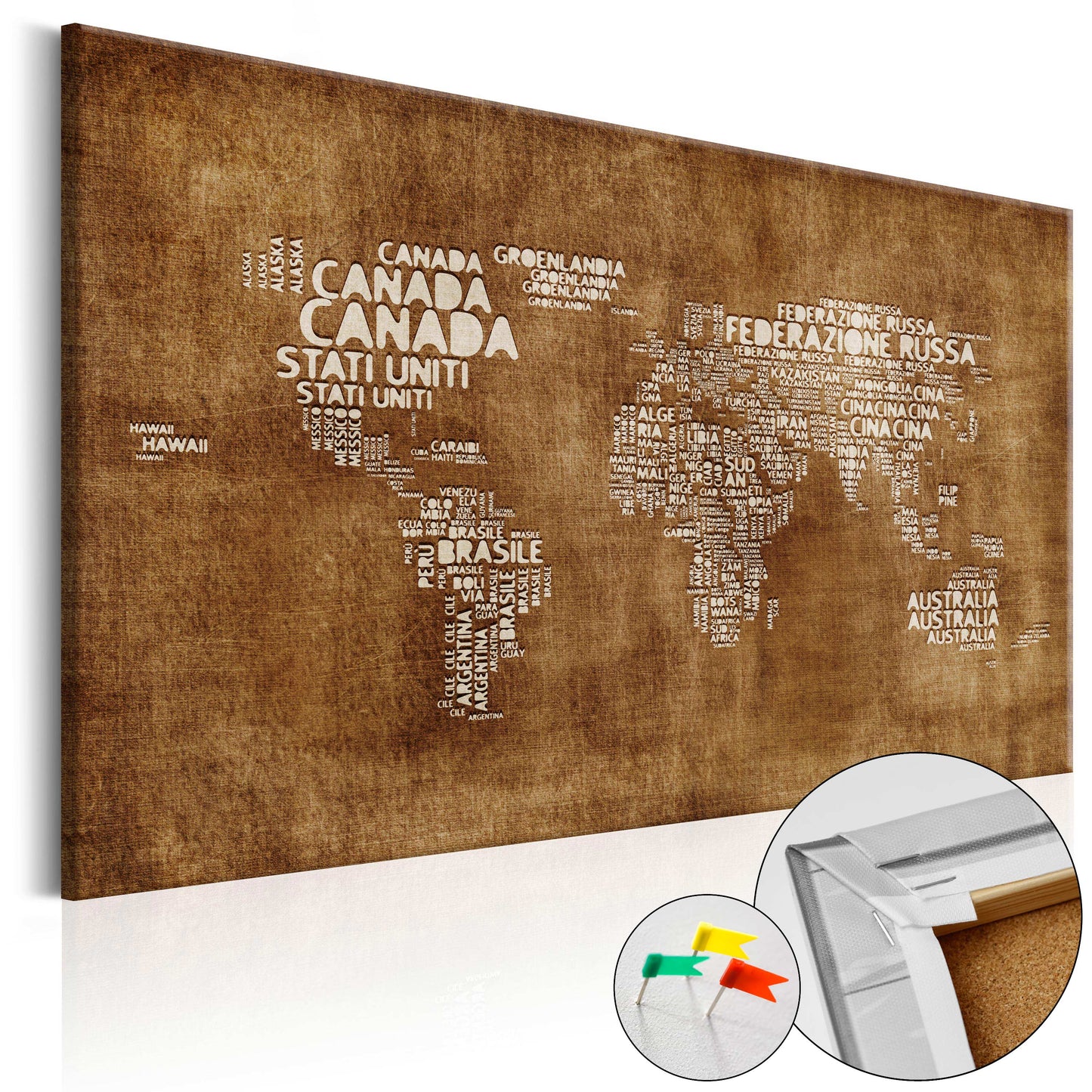 Pinnwand - Weltkarte The Lost Map (IT) - WELTKARTEN24