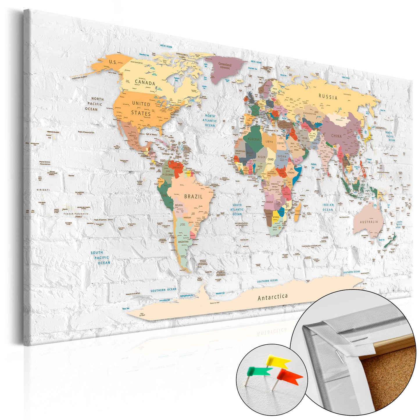 Pinnwand - Weltkarte World's Walls - WELTKARTEN24