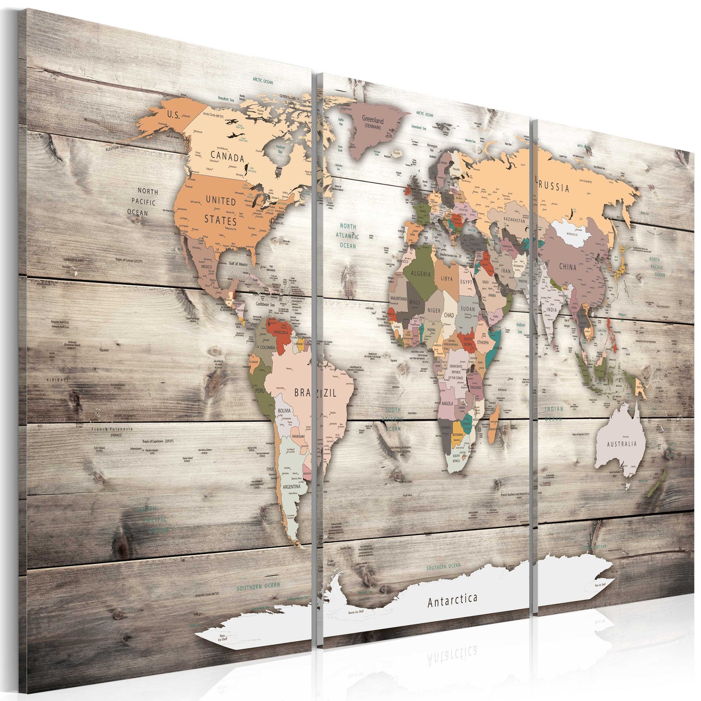 Weltkarte als Leinwandbild - Wandbild - History of Travel
