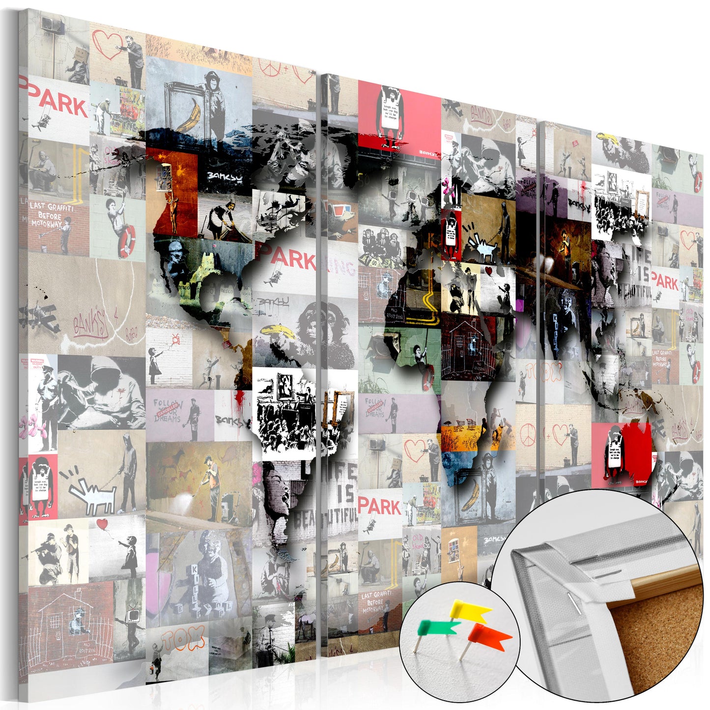 Pinnwand - Weltkarte Modern World's Map - WELTKARTEN24