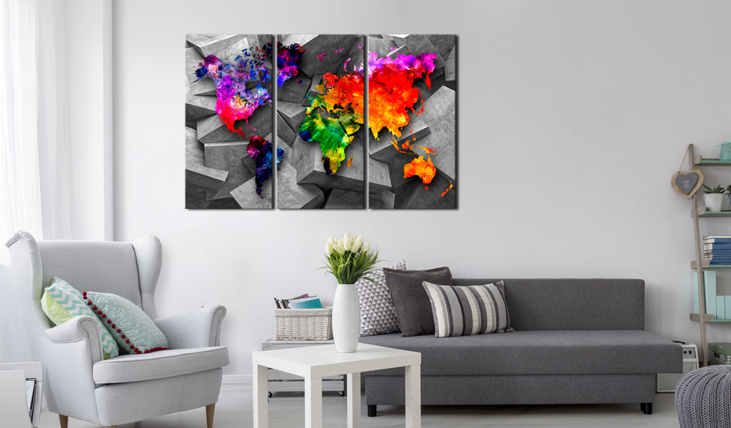 Weltkarte als Leinwandbild - Wandbild - Symmetry of the World