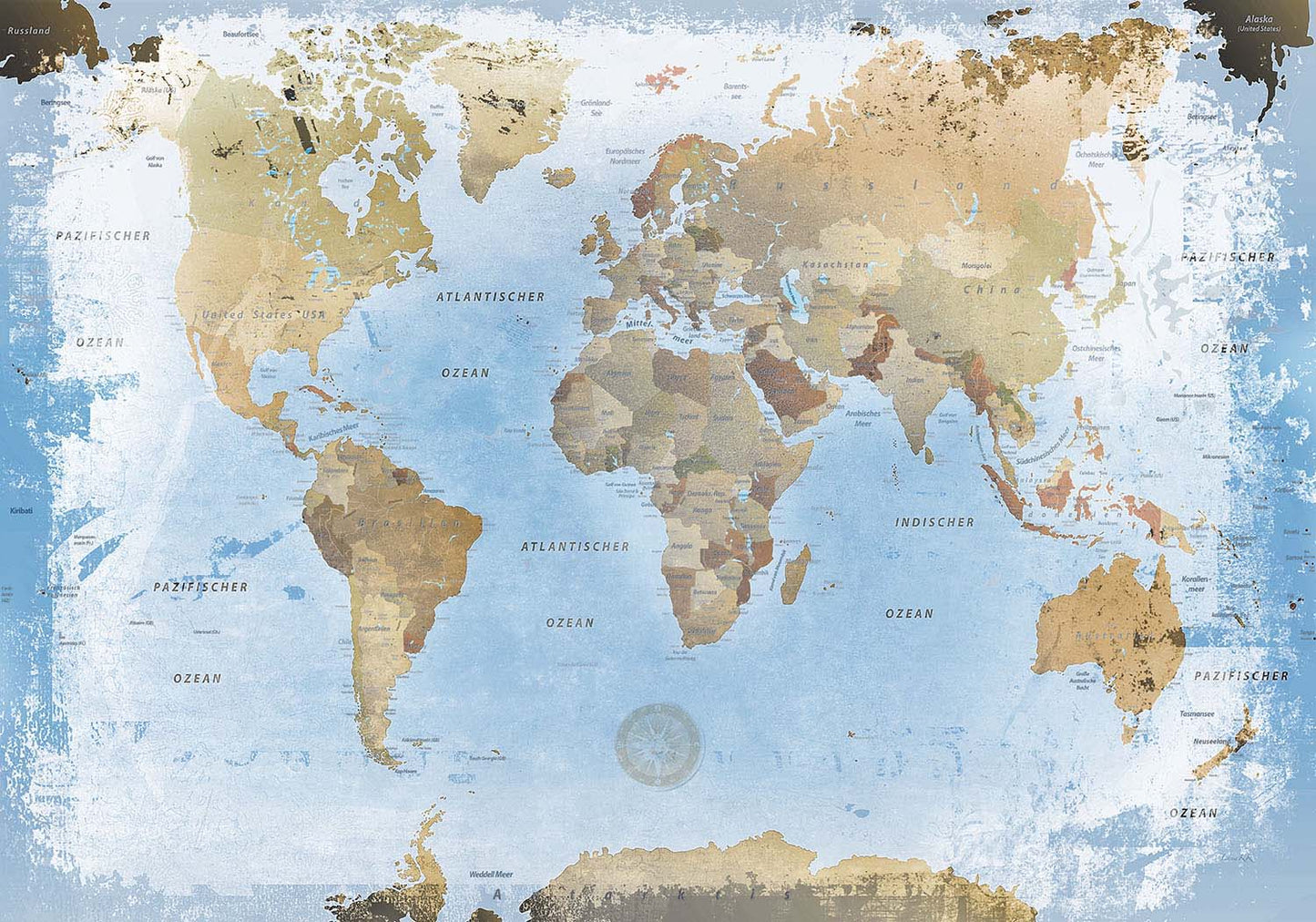 Premium Poster - Weltkarte Ice - WELTKARTEN24