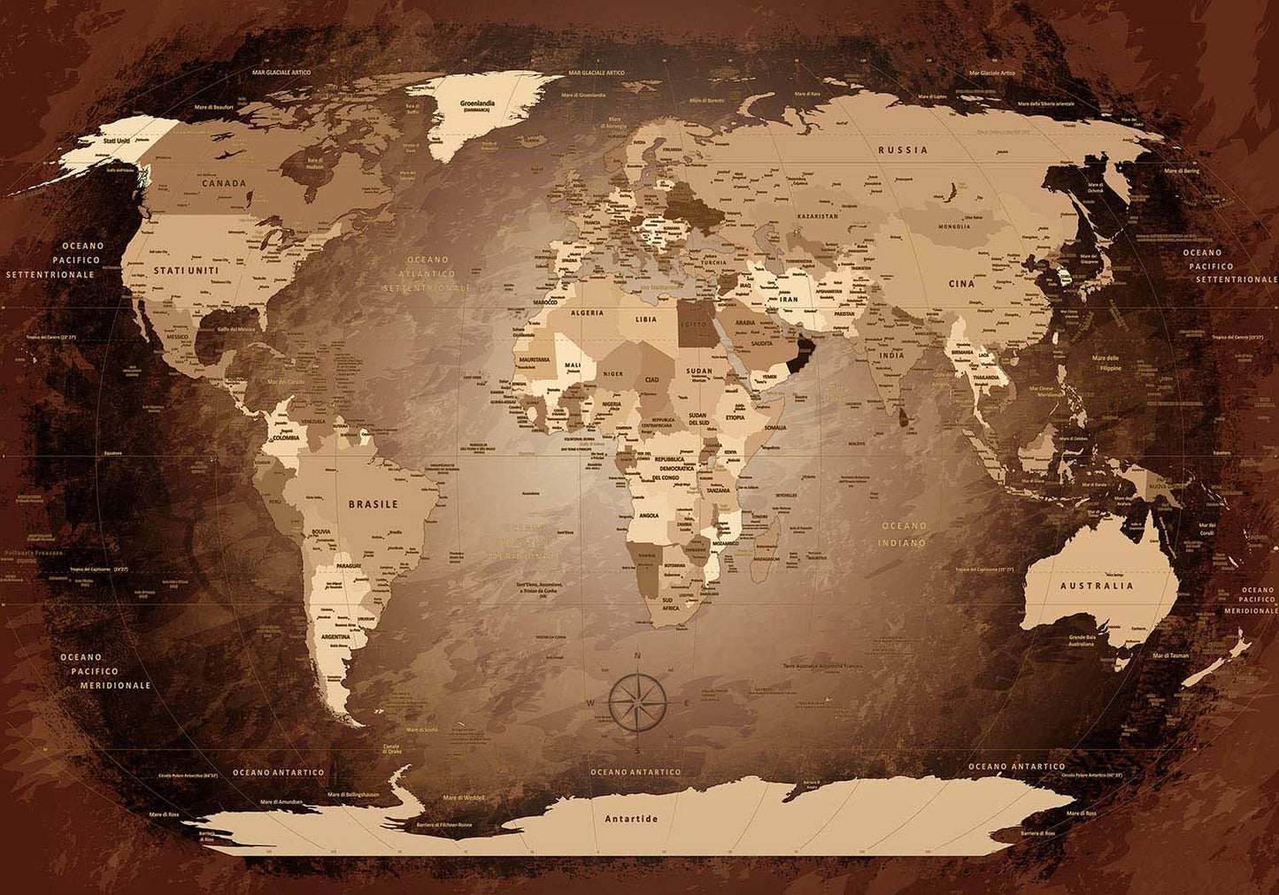 Premium Poster - World Map Antik - WELTKARTEN24