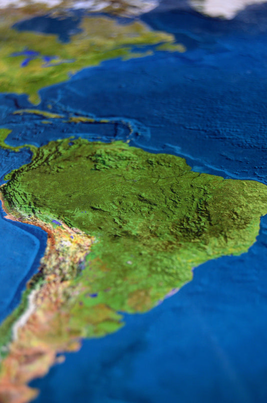 Physische 3D Landkarte von Südamerika