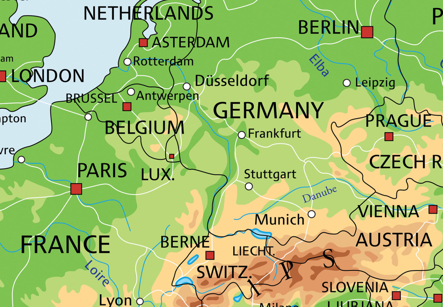 Europakarte als Pinnwand - Physisch - WELTKARTEN24