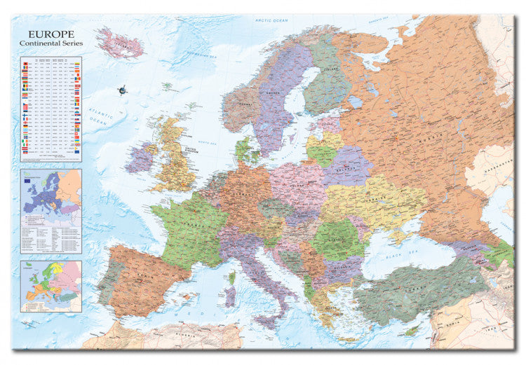 Europakarte als Pinnwand - Politisch - WELTKARTEN24