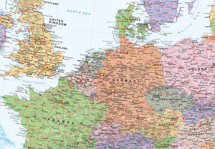 Europakarte als Pinnwand - Politisch - WELTKARTEN24