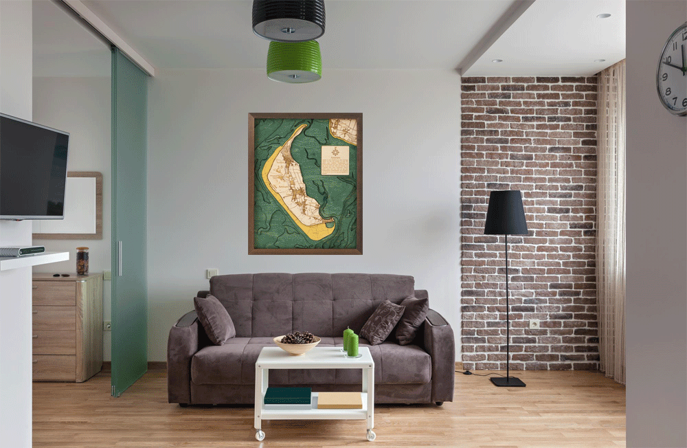Insel Amrum | 3D-Holzkarte aus Holz von Cutting Brothers als Wandbild