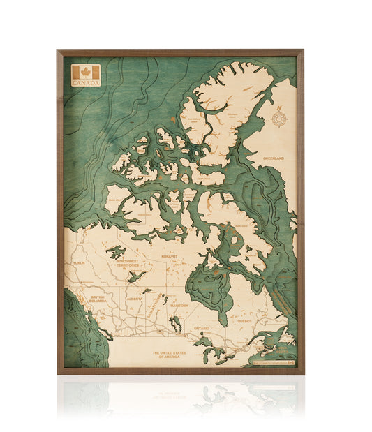 Kanada | 3D-Holzkarte aus Holz von Cutting Brothers als Wandbild