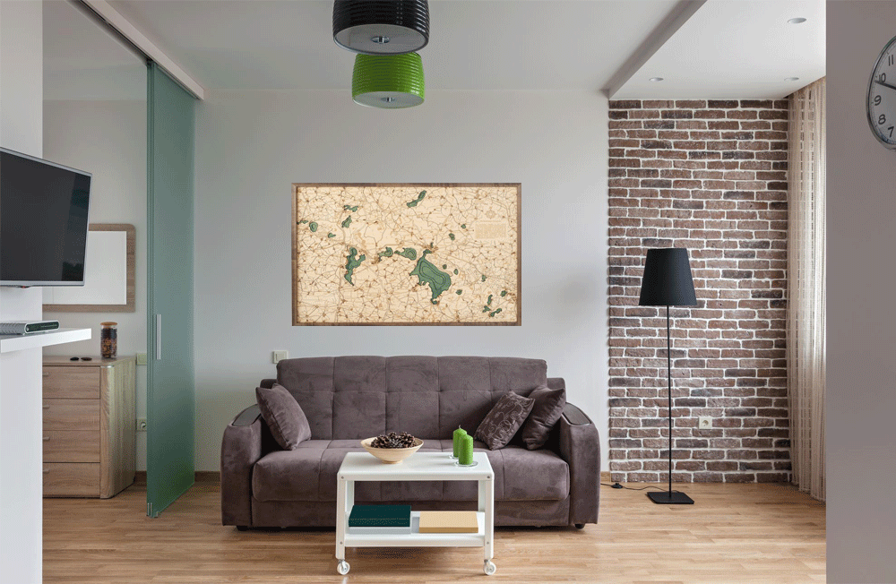 Mecklenburger Seenplatte | 3D Wandbild aus Holz von Cutting Brothers