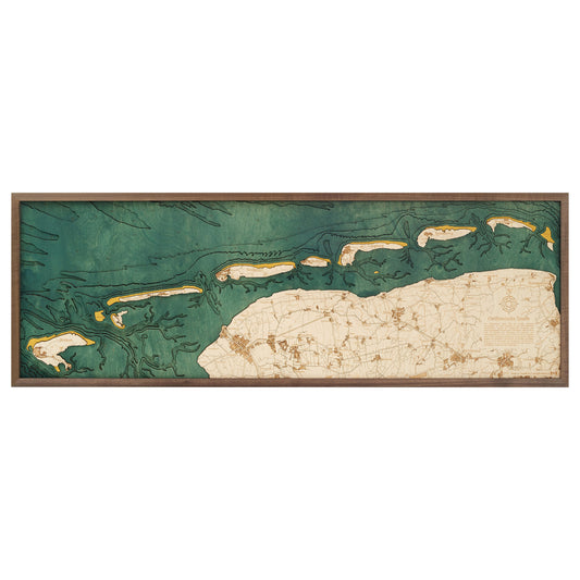 Ostfriesische Inseln | 3D-Holzkarte aus Holz von Cutting Brothers als Wandbild