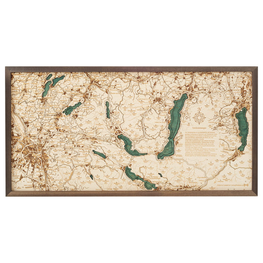 Salzkammergut | 3D-Holzkarte aus Holz von Cutting Brothers als Wandbild
