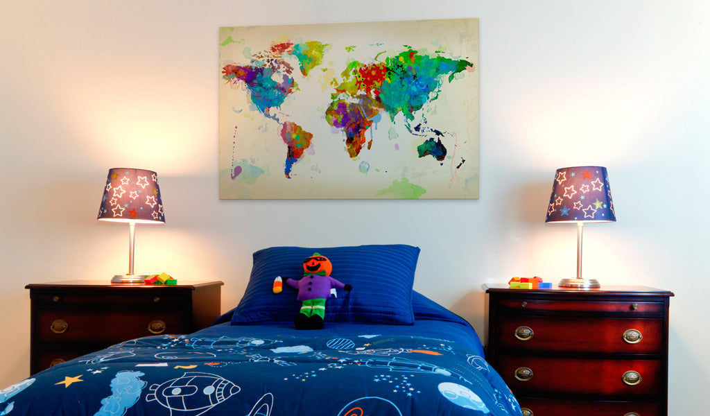 Weltkarte als Leinwandbild - Wandbild - All colors of the World
