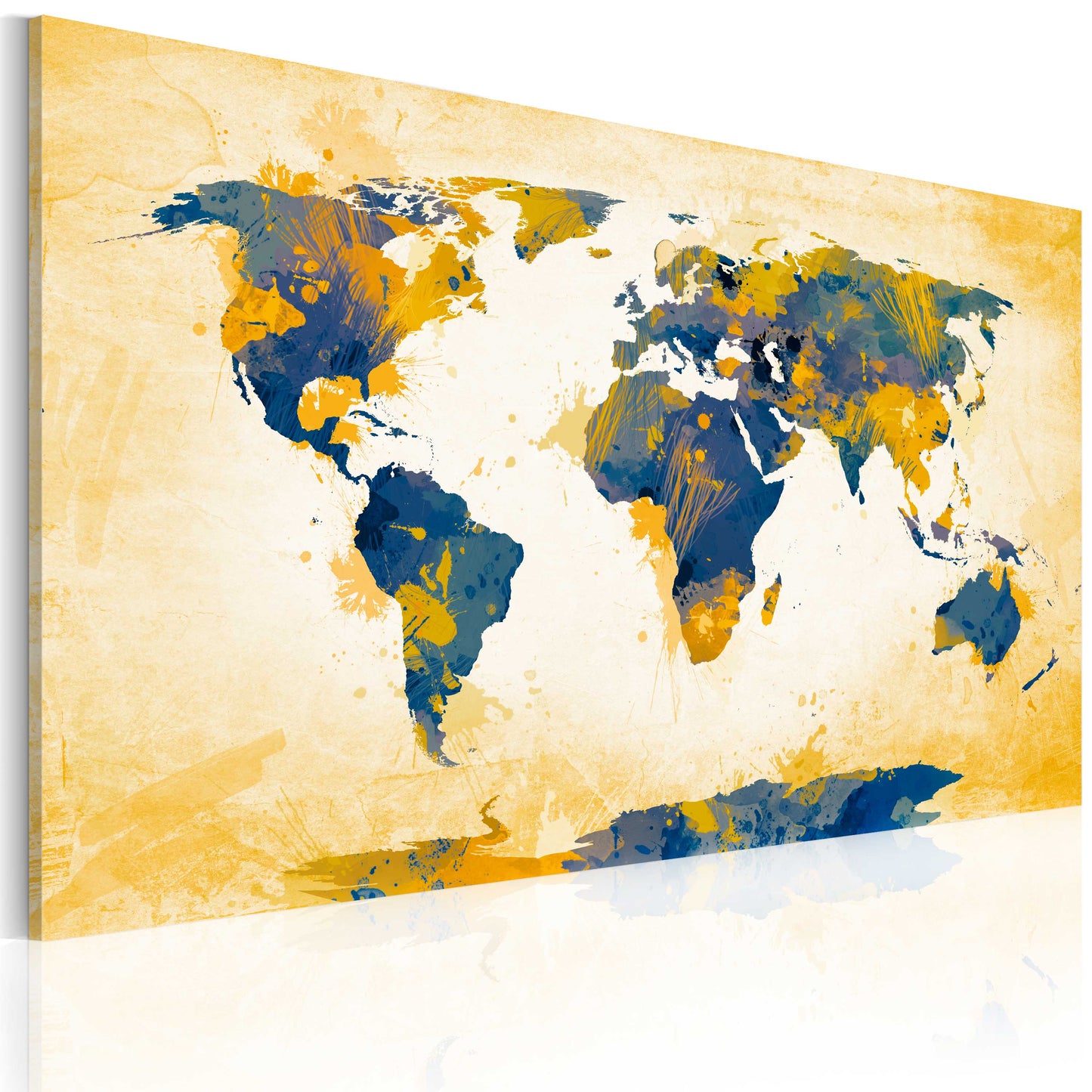 Weltkarte als Leinwandbild - Wandbild - Four corners of the World