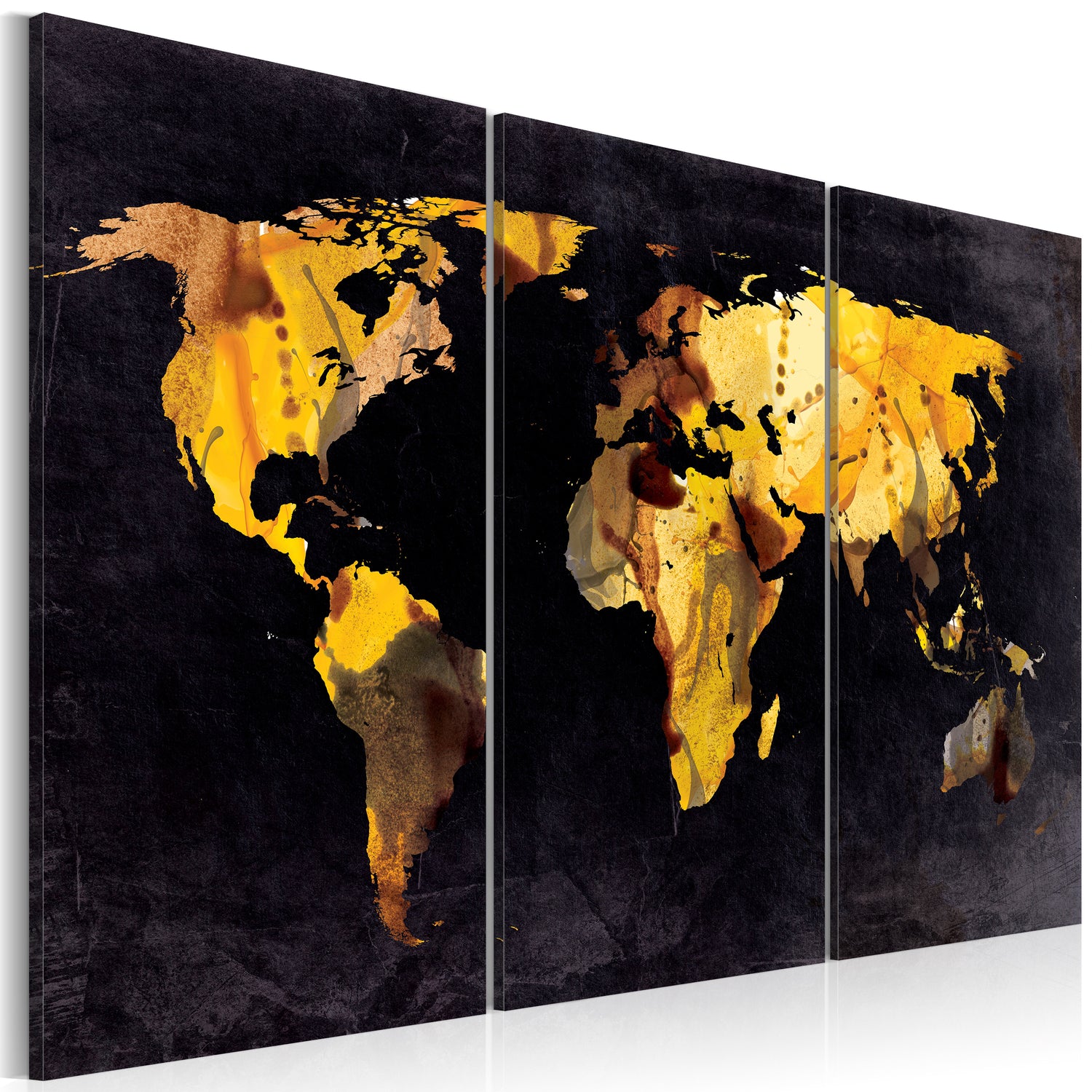 Weltkarte als Leinwandbild - Wandbild - Wenn die Welt eine Wüste wäre... - Triptychon