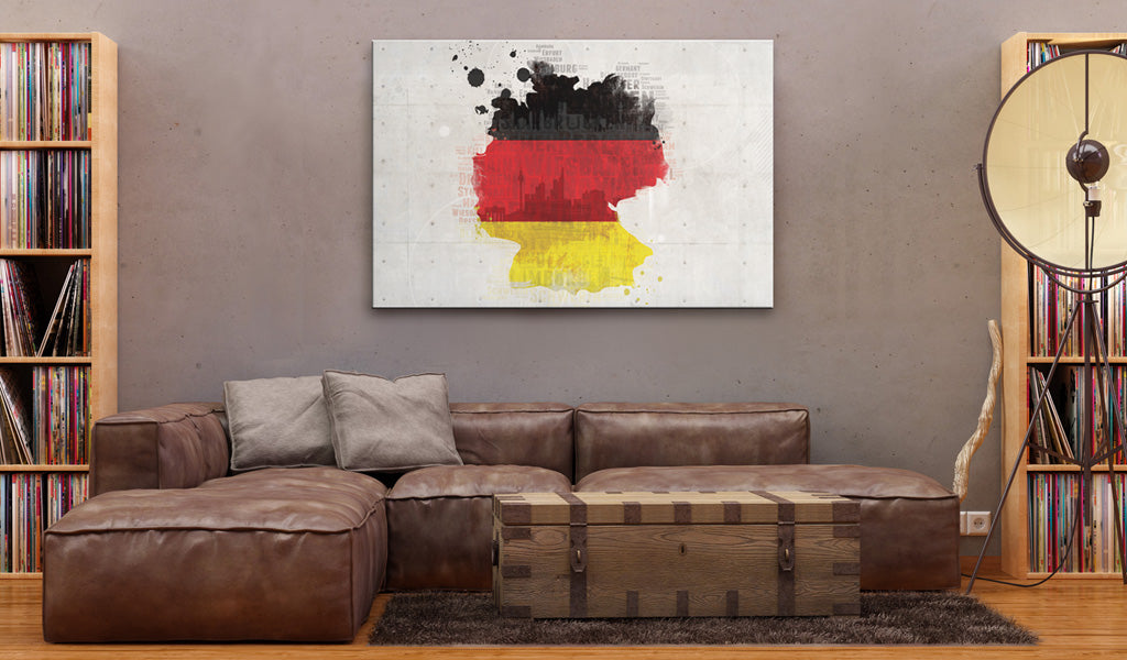Weltkarte als Leinwandbild - Wandbild - Deutschlandkarte