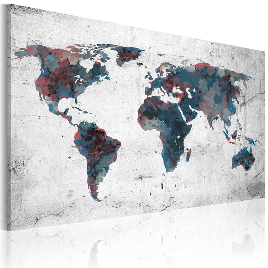 Weltkarte als Leinwandbild - Wandbild - Unentdeckte Kontinente