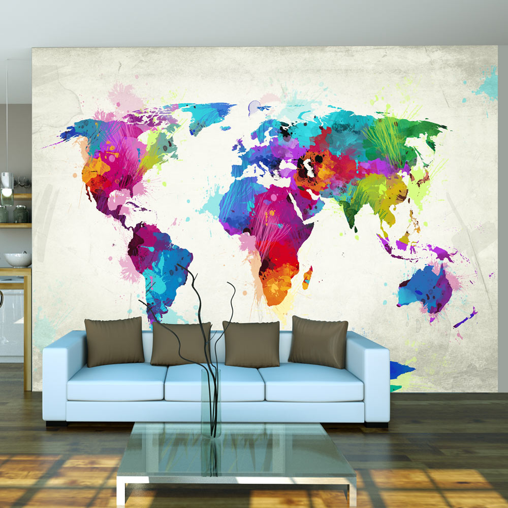 Fototapete - The map of happiness - WELTKARTEN24