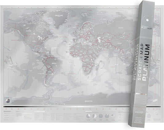 Scratch Map® - Platin Edition | Weltkarte zum Rubbeln von Luckies
