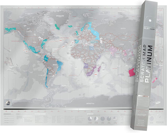 Scratch Map® - Platin Edition | Weltkarte zum Rubbeln von Luckies