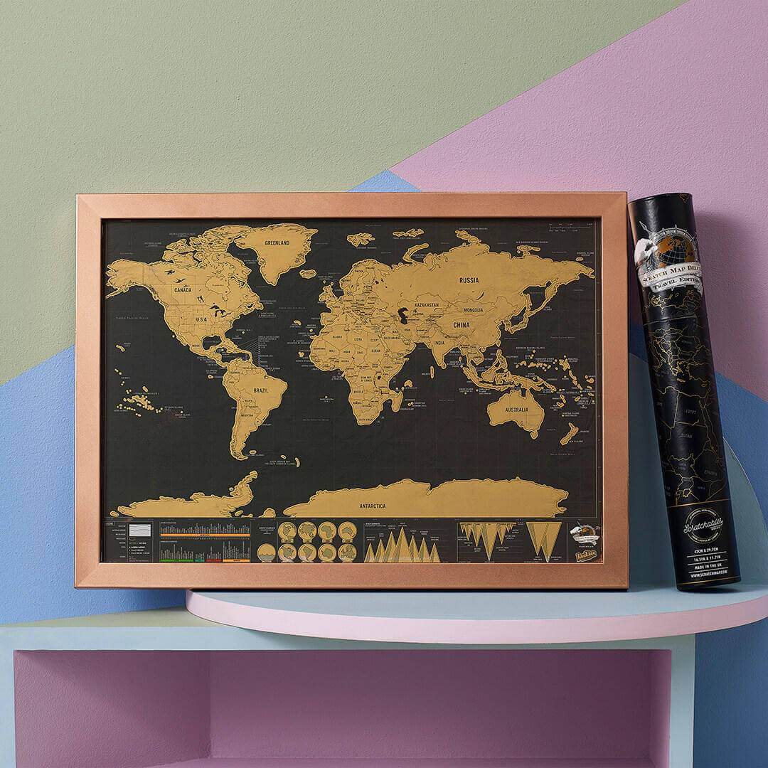Scratch Map® - Deluxe - Reise-Edition | Weltkarte zum Rubbeln von Luckies